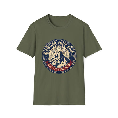 Outwork Your Doubt Elevate Your Mind T-Shirt — Motivational Tee