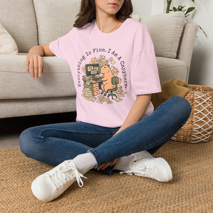 Everything Is Fine I Am A Capybara T-Shirt — Motivational Tee