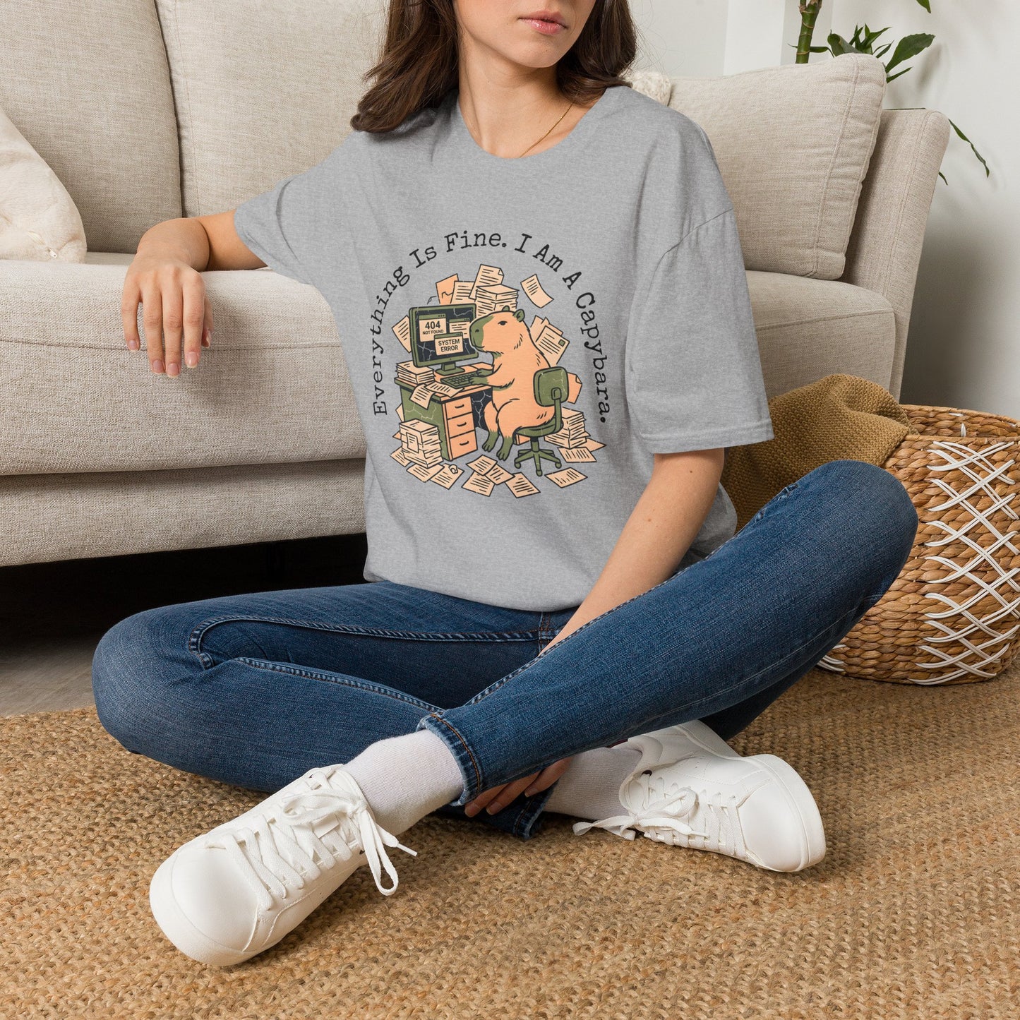 Everything Is Fine I Am A Capybara T-Shirt — Motivational Tee