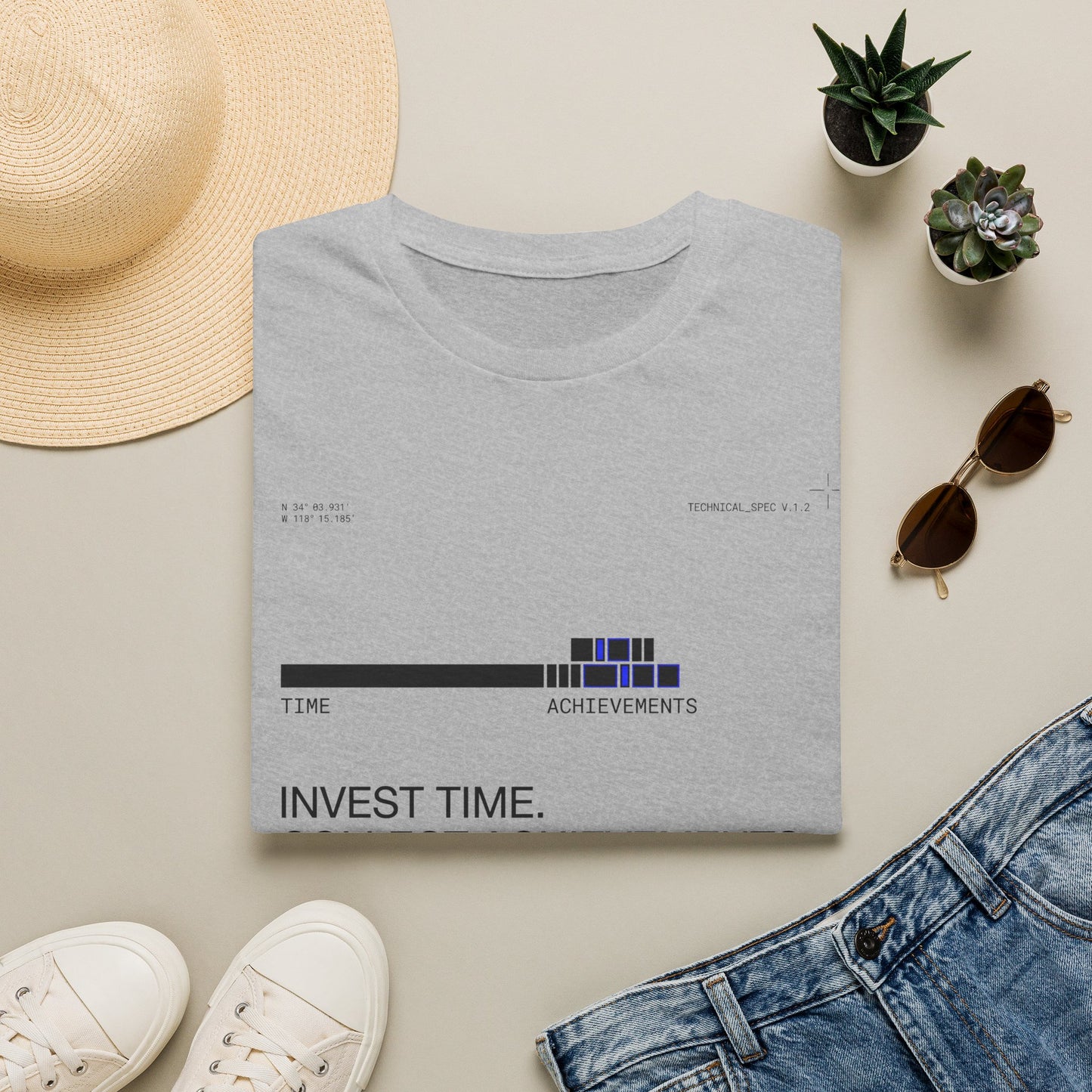 Invest Time Collect Achievements T-Shirt — Motivational Tee