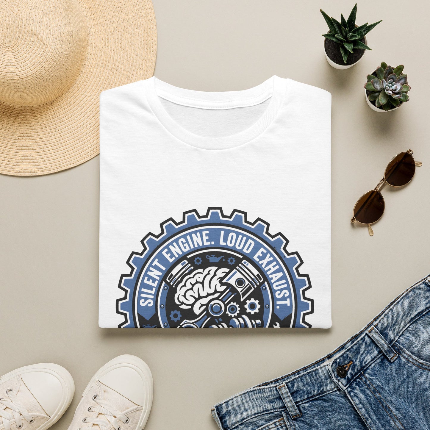 Silent Engine Loud Exhaust T-Shirt — Motivational Tee