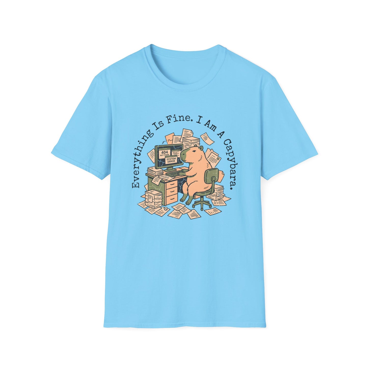 Everything Is Fine I Am A Capybara T-Shirt — Motivational Tee