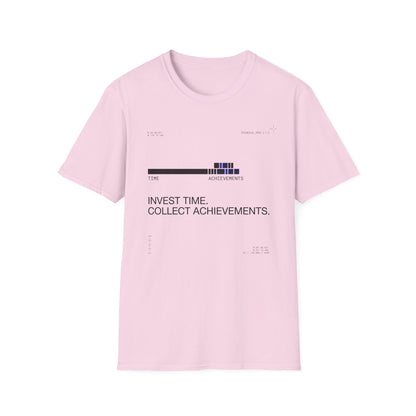 Invest Time Collect Achievements T-Shirt — Motivational Tee