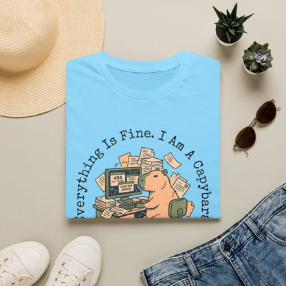 Everything Is Fine I Am A Capybara T-Shirt — Motivational Tee