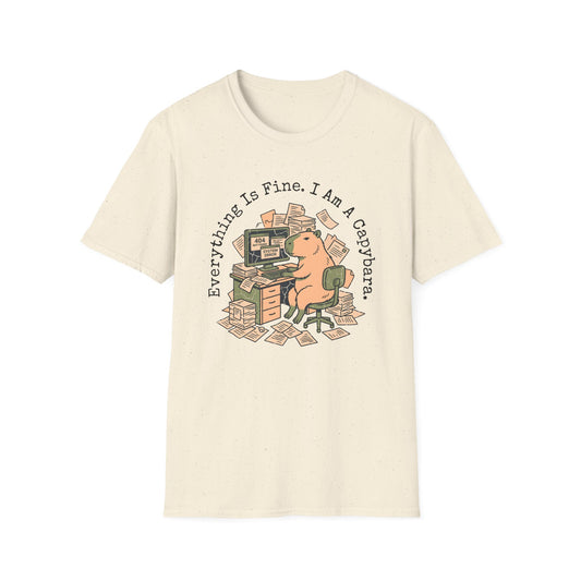 Everything Is Fine I Am A Capybara T-Shirt — Motivational Tee