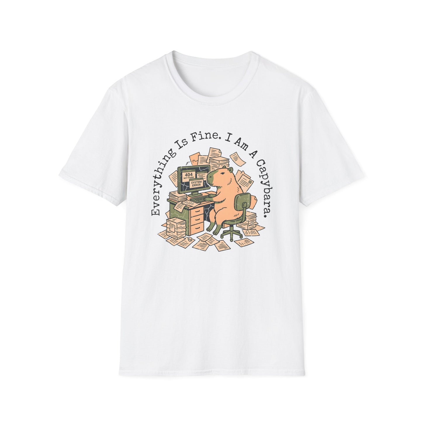 Everything Is Fine I Am A Capybara T-Shirt — Motivational Tee