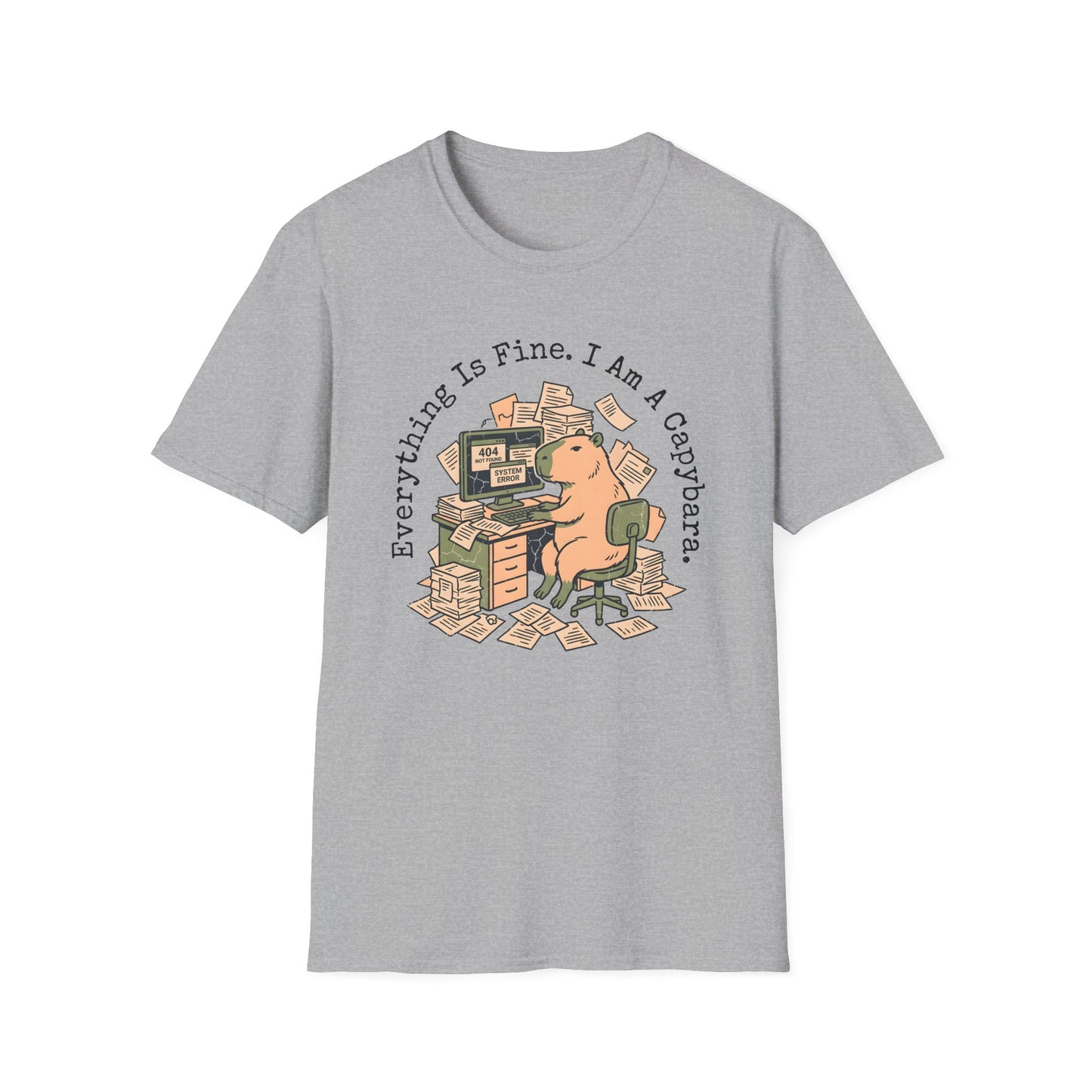Everything Is Fine I Am A Capybara T-Shirt — Motivational Tee
