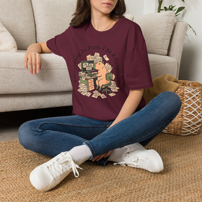 Everything Is Fine I Am A Capybara T-Shirt — Motivational Tee