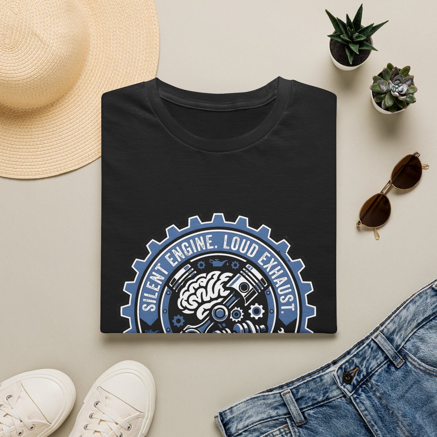 Silent Engine Loud Exhaust T-Shirt — Motivational Tee