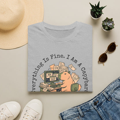 Everything Is Fine I Am A Capybara T-Shirt — Motivational Tee